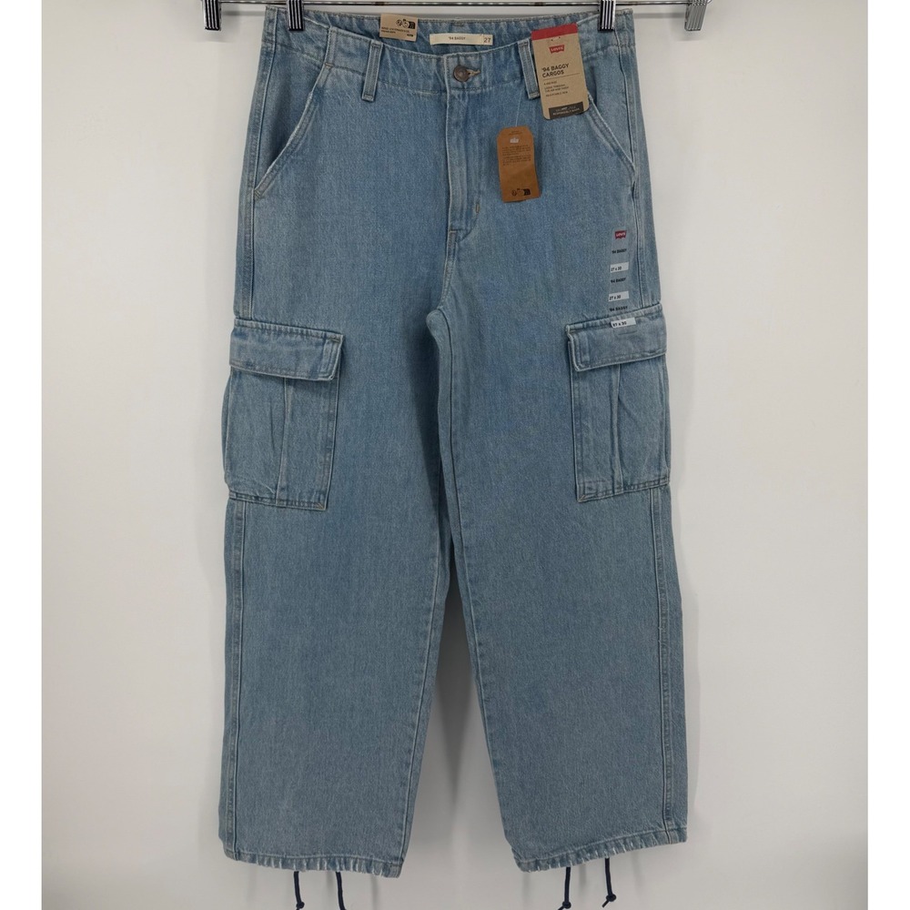 Levi's Cargo Jeans Womens 27 Light Blue '94 Baggy Cargo Mid Rise Utility Denim